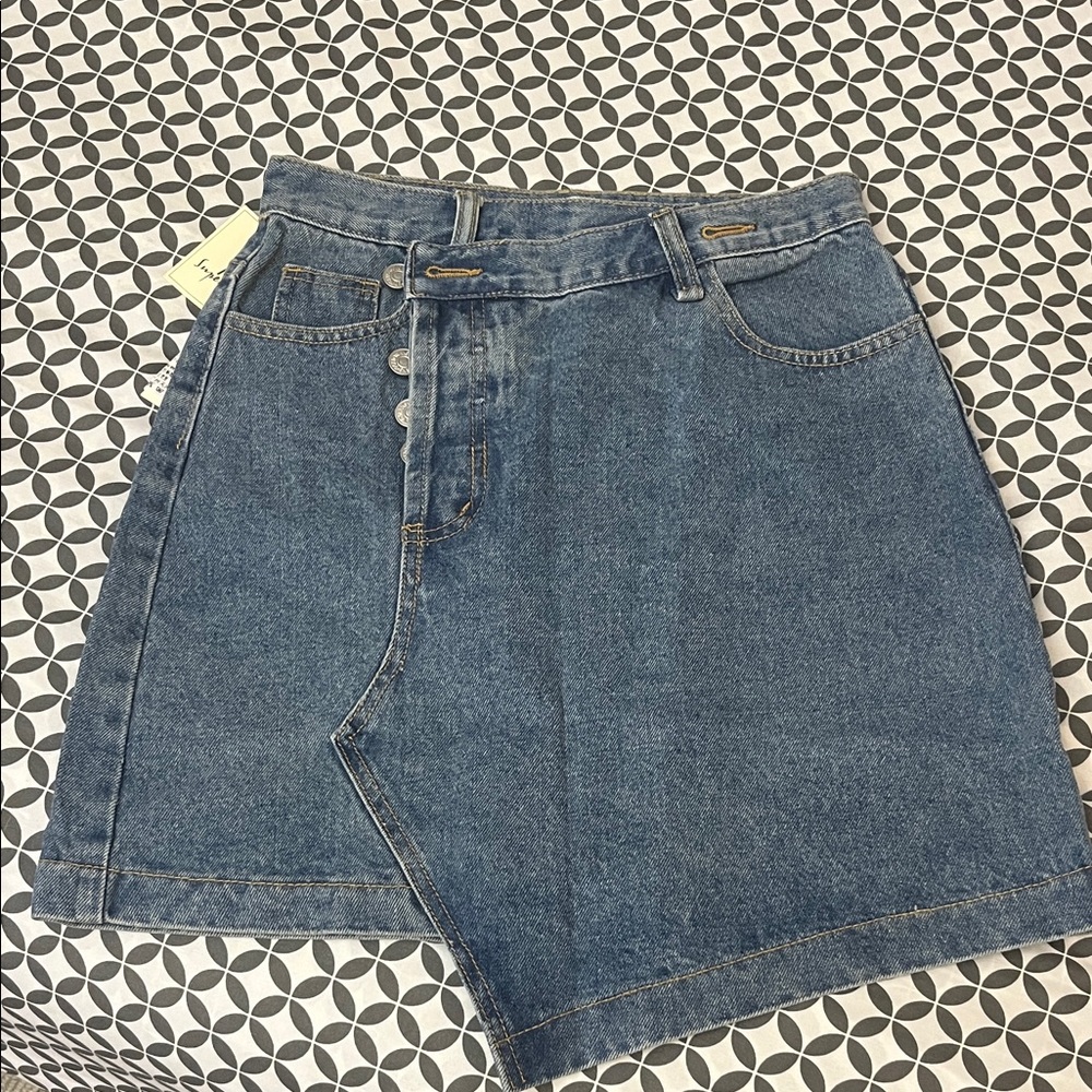 Asymmetrical Denim Skirt
